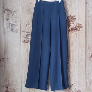 Ove.the Navy Blue Wide Leg Slouchy Lagenlook High Wasited Trousers Size Medium